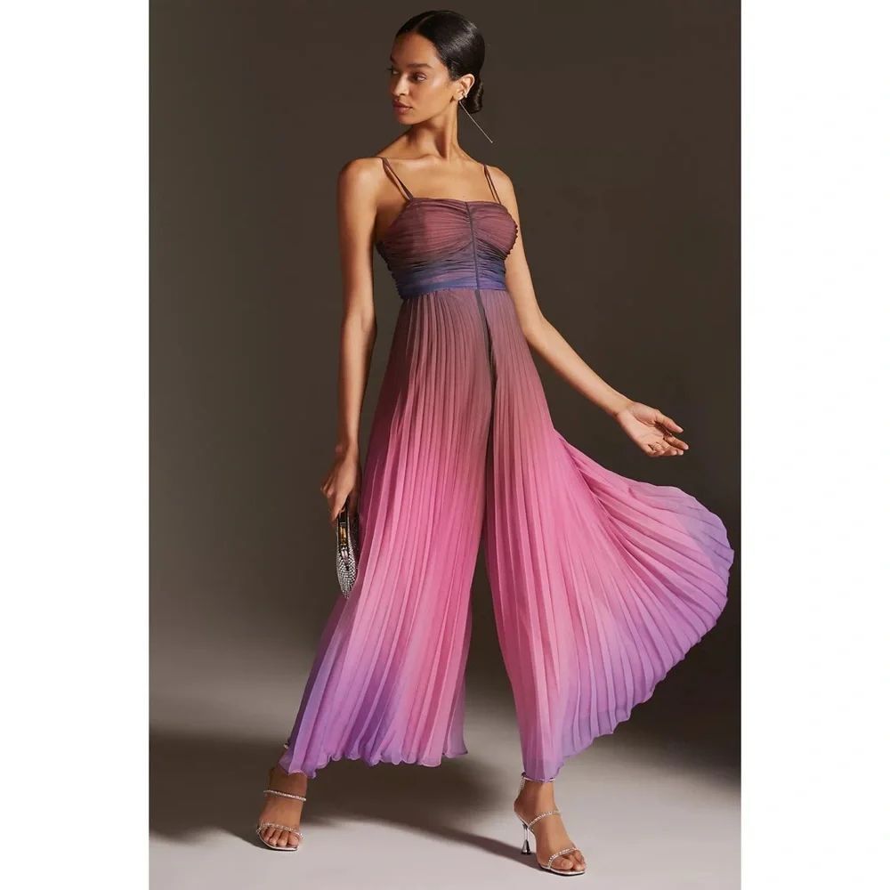 Anthropologie Ranna Gill Pleated Tie-Back Jumpsuit